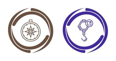 compass and hook Icon vector