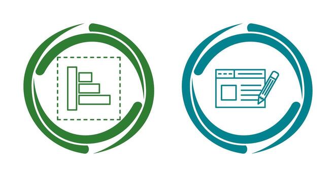 objeto alineación y web página icono vector