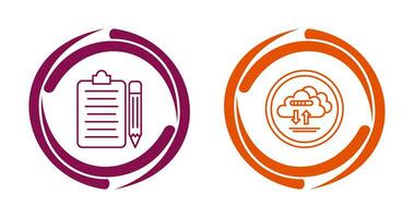 clipboard and cloud data  Icon vector