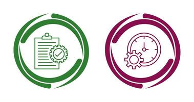 Check List and Time Setting Icon vector