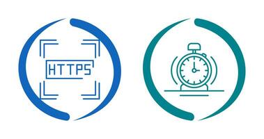 Https and Alarm Icon vector