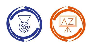 Medal and From A To Z Icon vector