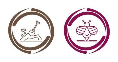 Digging and Bee Icon vector