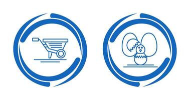 Wheelbarrow and Easter  Icon vector