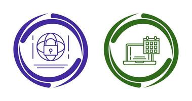 Internet Security and Calendar Icon vector