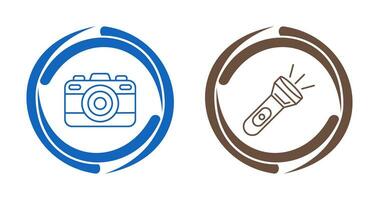 Camera and Flash Light Icon vector