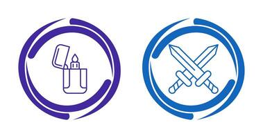 Lighter and Sword Icon vector