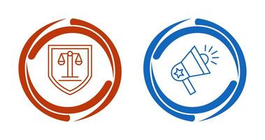 Shield and Loudspeaker Icon vector