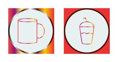 Coffee mug and Frappe Icon vector