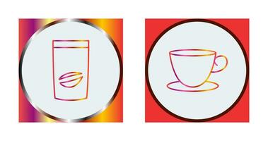 coffee bag and tea cup  Icon vector