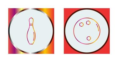 bowling pin and bowling ball Icon vector