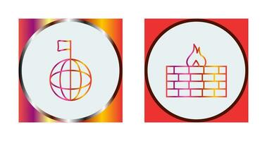 global signal and firewall Icon vector