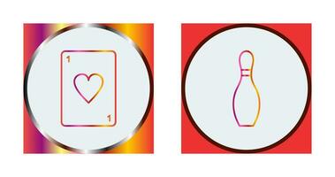 Card and Bowling Pin Icon vector