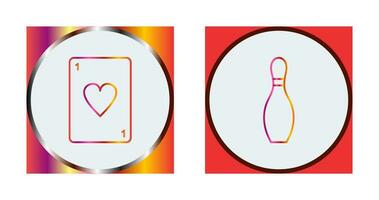 Card and Bowling Pin Icon vector