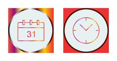 calendar and clock Icon vector