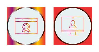 web award and video communication  Icon vector