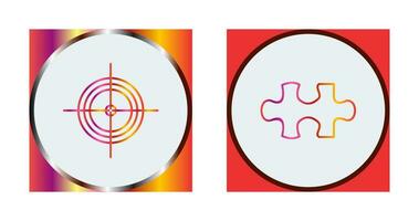 Target and Puzzle Piece Icon vector