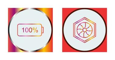 full battery and hexagonal diaphram Icon vector