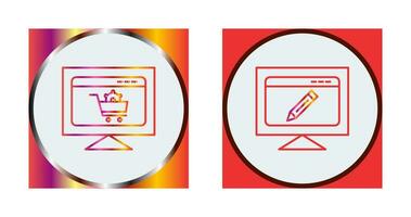 e commerce setting and edit webpage Icon vector