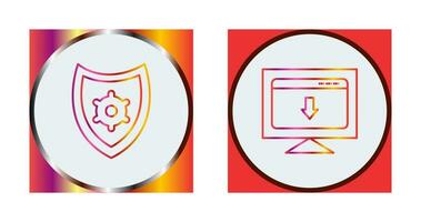 seguridad ajustes y descargar página web icono vector