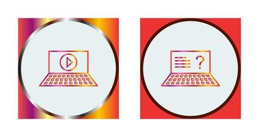 Play Video and Online Exam Icon vector