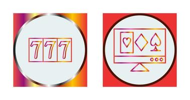 online gambling and triple sevens Icon vector