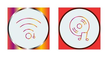 Wifi firmar y música discos compactos icono vector