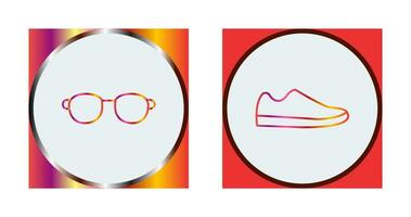 Gafas de sol y zapato icono vector