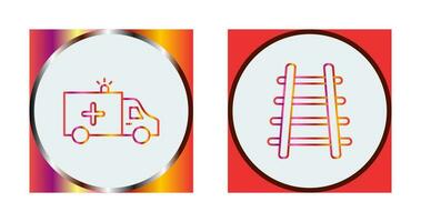 Ambulance and Train tack Icon vector