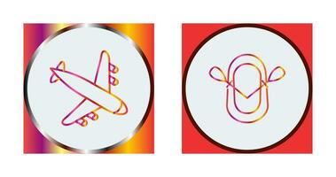 Landing Airplane and Dinghy Icon vector