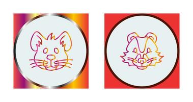 Mouse and Skunk Icon vector
