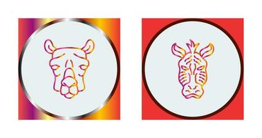 Camel and Zebra Icon vector