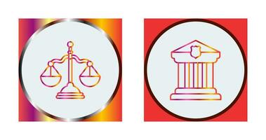 equilibrar y palacio de justicia icono vector