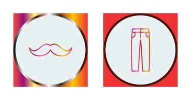 Bigote hombres pantalones icono vector