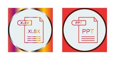 xlsx y ppt icono vector