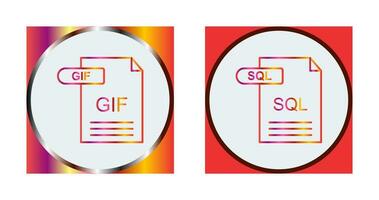 GIF and SQL Icon vector
