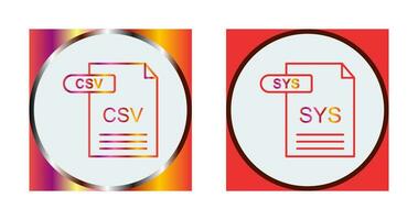 CSV and SYS Icon vector
