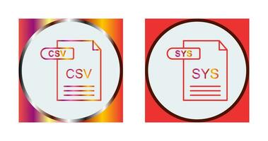 CSV and SYS Icon vector