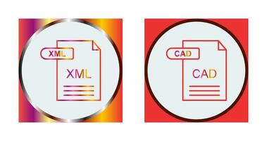 XML and CAD Icon vector