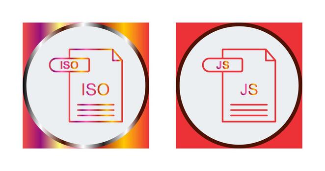 ISO and JS Icon vector