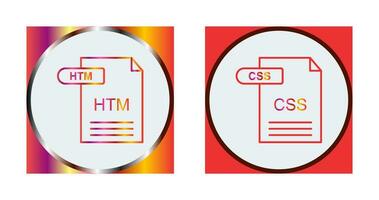 HTM and CSS Icon vector