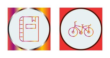 Diary and Bicycle Icon vector