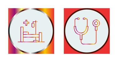 Stethoscope and Hospital Icon vector