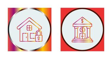 Lock and Bank Icon vector