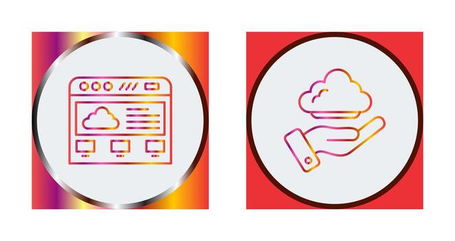 nube viajando y apoyo icono vector