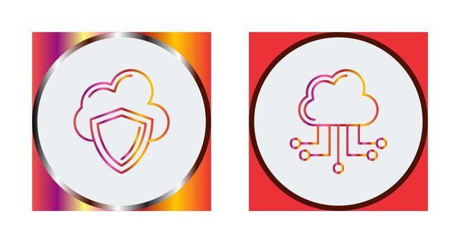Cloud Computing and Shield Icon vector