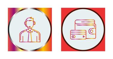 Customer Support and Wallet Icon vector