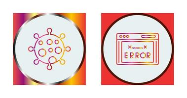 Virus and Error Code Icon vector