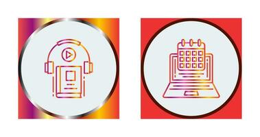 Timetable and Audio Book Icon vector