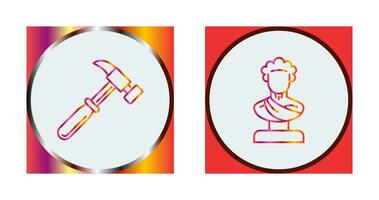 Hammer and Statue Icon vector